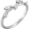 14 Karat White Gold 0.33 Carat Diamond Leaf Ring