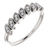 14 Karat White Gold 0.12 Carat Diamond Leaf Ring