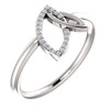 Platinum .05 Carat Diamond Double Leaf Ring