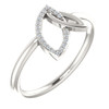 Sterling Silver .05 Carat Diamond Double Leaf Ring