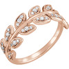 Shop 14 Karat Rose Gold 0.25 Carat Diamond Leaf Ring
