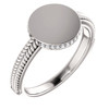 Shop 14 Karat White Gold .07 Carat Diamond Ladies Signet Ring
