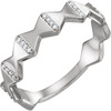 14 Karat White Gold 0.10 Carat Diamond Geometric Ring