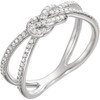 Platinum 0.20 Carat Diamond Knot Ring