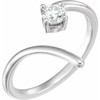 White Diamond Ring in 14 Karat White Gold 1/4 Carat Diamond Negative Space Ring 