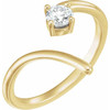 Genuine Diamond set in 14 Karat Yellow Gold 0.25 Carat Diamond Negative Space Ring