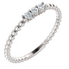 Platinum 0.10 Carat Diamond Beaded Ring