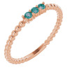 Lab Grown Alexandrite set in 14 Karat Rose Gold Lab-Created Lab Grown Alexandrite Beaded Ring