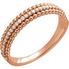 14 Karat Rose Gold 0.17 Carat Diamond Beaded Ring