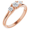 14 Karat Rose Gold 0.50 Carat Diamond 3 Stone Engagement Ring