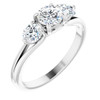 Platinum 1.00 Carat Diamond 3 Stone Engagement Ring