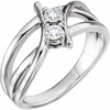 Real Diamond Ring in Platinum 1.00 Carat Diamond 2 Stone Ring