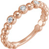 14 Karat Rose Gold 0.12 Carat Diamond Beaded Ring