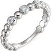 Sterling Silver 0.12 Carat Diamond Beaded Ring