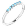 Genuine Aquamarine Ring in 14 Karat White Gold Aquamarine Stackable Ring