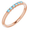 Genuine Aquamarine Ring in 14 Karat Rose Gold Aquamarine Stackable Ring