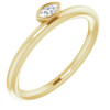 Genuine Diamond set in 14 Karat Yellow Gold .07 Carat Diamond Asymmetrical Stackable Ring