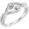 Shop Sterling Silver .08 Carat Diamond Double Knot Ring