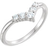 Sterling Silver 0.25 Carat Diamond Graduated V Ring