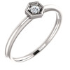 Platinum .06 Carat Diamond Hexagon Stackable Ring