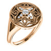 14 Karat Rose Gold 0.17 Carat Diamond Vintage Inspired Ring