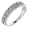 14 Karat White Gold .05 Carat Diamond Beaded Heart Stackable Ring