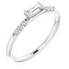 Genuine Diamond set in 14 Karat White Gold 0.20 Carat Diamond Stackable Accented Ring