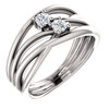 Buy Platinum 0.20 Carat Diamond 2 Stone Bypass Ring