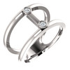 Buy 14 Karat White Gold .06 Carat Diamond 2 Stone Negative Space Ring