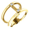 14 Karat Yellow Gold .06 Carat Diamond 2 Stone Negative Space Ring