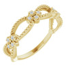 Genuine Diamond set in 14 Karat Yellow Gold .06 Carat Diamond Stackable Beaded Ring
