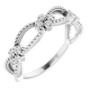 Platinum .06 Carat Diamond Stackable Beaded Ring