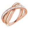 Genuine Diamond set in 14 Karat Rose Gold 0.33 Carat Diamond Criss Cross Ring