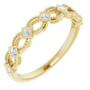 White Diamond Ring in 14 Karat Yellow Gold 1/6 Carat Diamond Stackable Ring 