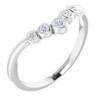 Genuine Diamond set in 14 Karat White Gold 0.10 Carat Diamond Bezel Set Graduated V Ring