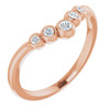 Genuine Diamond set in 14 Karat Rose Gold 0.10 Carat Diamond Bezel Set Graduated V Ring