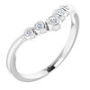 Platinum 0.10 Carat Diamond Bezel Set Graduated V Ring