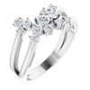 Sterling Silver 0.50 Carat Diamond Cluster Bypass Ring