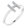 Platinum .07 Carat Diamond Initial H Ring