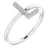 Genuine Diamond set in 14 Karat White Gold .05 Carat Diamond Initial L Ring