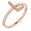 Genuine Diamond set in 14 Karat Rose Gold .05 Carat Diamond Initial L Ring