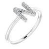 Genuine Diamond set in 14 Karat White Gold .08 Carat Diamond Initial N Ring