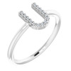 Platinum .07 Carat Diamond Initial U Ring
