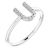 Sterling Silver .07 Carat Diamond Initial U Ring