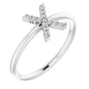 Genuine Diamond set in 14 Karat White Gold .07 Carat Diamond Initial X Ring