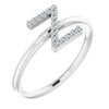 Genuine Diamond Ring in Sterling Silver .08 Carat Diamond Initial Z Ring