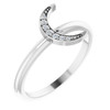 Platinum .04 Carat Diamond Stackable Crescent Ring