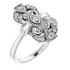 Platinum 0.17 Carat Diamond Vintage Inspired Ring