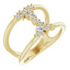 White Diamond Ring in 14 Karat Yellow Gold 1/3 Carat Diamond Negative Space Ring