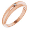 Genuine Diamond set in 14 Karat Rose Gold .03 Carat Diamond Petite Dome Ring